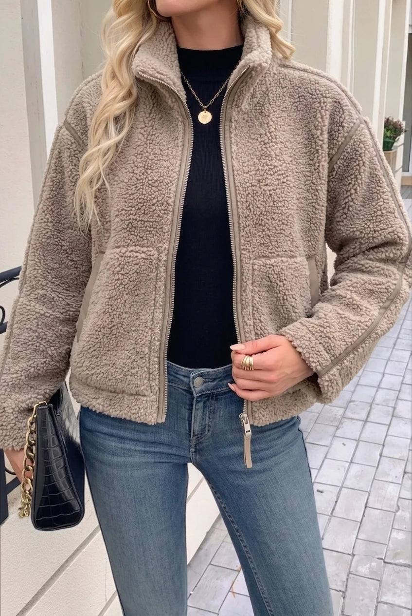 Women's Teddy Jacket – Sherpa Fleece
