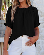 Women's Off-Shoulder Blouse - Puff Sleeve Summer Top