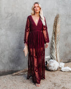 Damira Long Sleeve Lace Maxi Dress