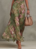 Women's Floral Halter Neck Maxi Dress