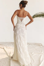 Women's Vintage Lace Floral Maxi Dress - A-Line Summer Dress