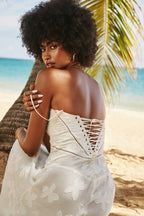 Women's Vintage Lace Floral Maxi Dress - A-Line Summer Dress