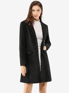 Women's Cozy Pea Coat – Notched Lapel