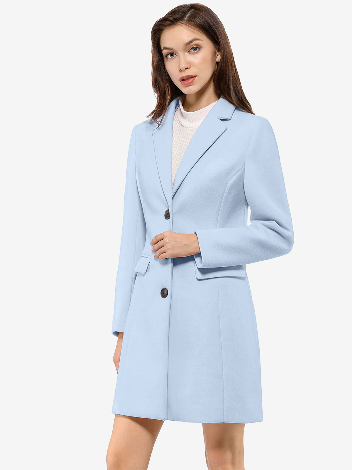 Women's Cozy Pea Coat – Notched Lapel