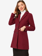 Women's Cozy Pea Coat – Notched Lapel
