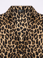 Women's Chic Leopard Print Blazer Jacket – Tie Waist