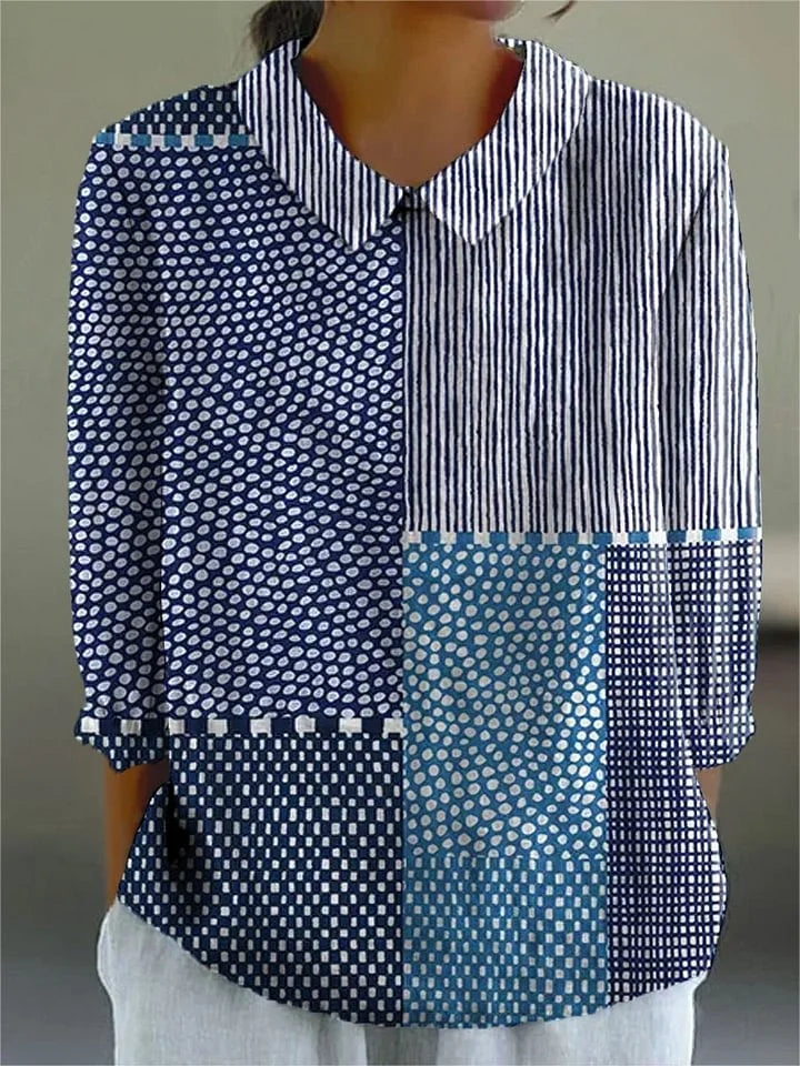 Paloma | Blusa Patchwork Con Cuello