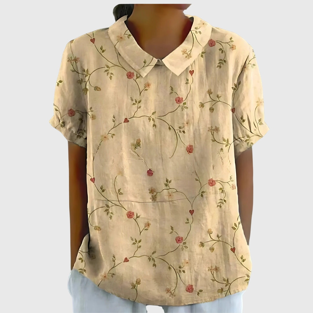 Isabel | Blusa Floral Con Cuello