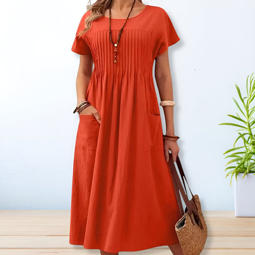 Jacqueline Relaxed Fit Day Dress - Plus Size Midi Length