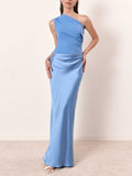 Anita One-Shoulder Pleated Maxi Dress - Party Evening Style