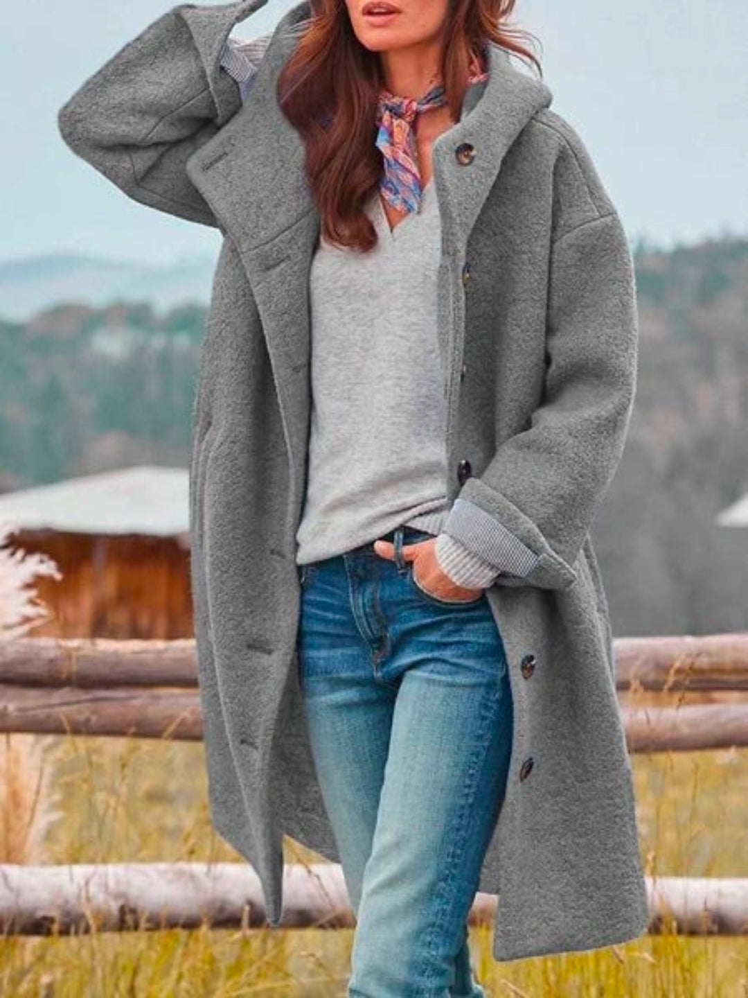 Charlotte | Cozy Hooded Coat – Structured Fit