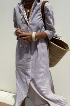 Rosana | Vestido Camisero A Rayas