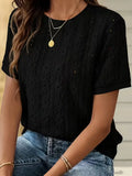 Women's Jacquard T-Shirt – Round Neck