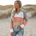 Women's Cozy Hooded Knit Sweater – Striped