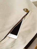 Damen Umhängetasche aus Canvas und Leder