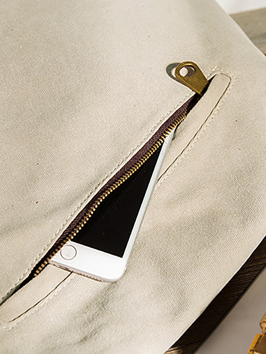 Damen Umhängetasche aus Canvas und Leder