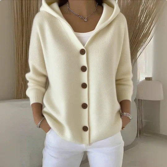 Harper | Cozy Hooded Cardigan – Button Front