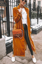 Women's Velvet Kimono Coat – Calf Length