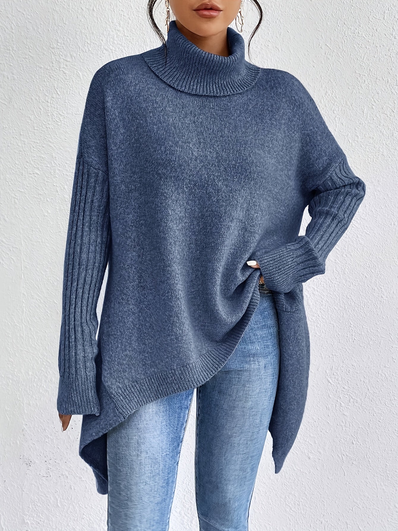 Natalia | Suéter Oversize Con Cuello Alto