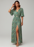 Jana High Slit Wrap Maxi Dress – Wedding Guest