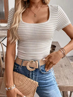 Women's Crop Top – Striped Pattern