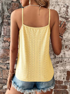 Women's Lace Summer Top - V-Neck Spaghetti Strap Lightweight