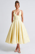 Satin Midi Dress - Flowing Twirl Silhouette Elegant Style