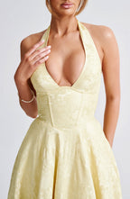Satin Midi Dress - Flowing Twirl Silhouette Elegant Style