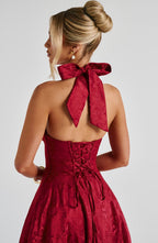 Satin Midi Dress - Flowing Twirl Silhouette Elegant Style