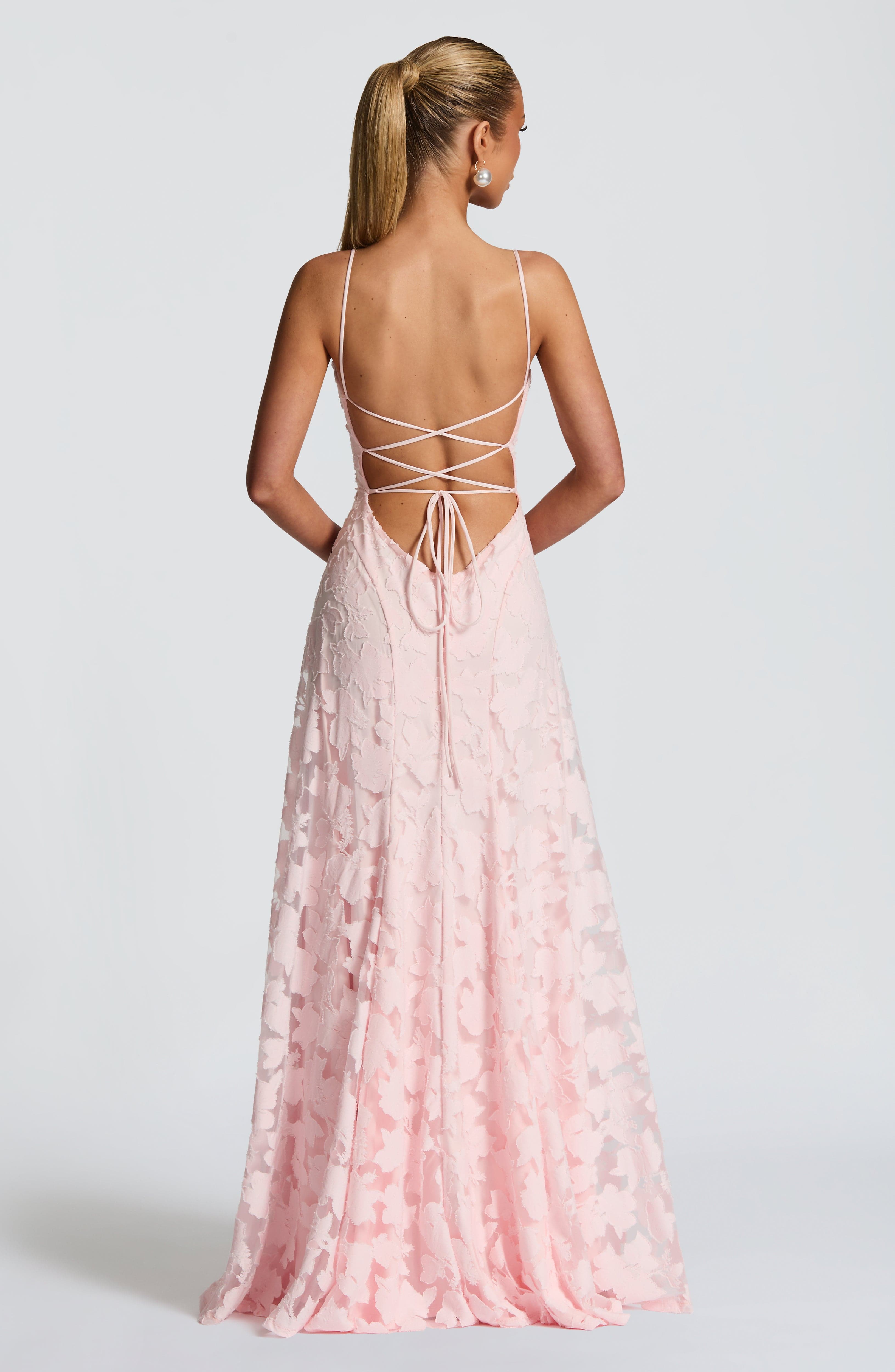 Florencia Floral Maxi Dress - Open Back Bow Detail