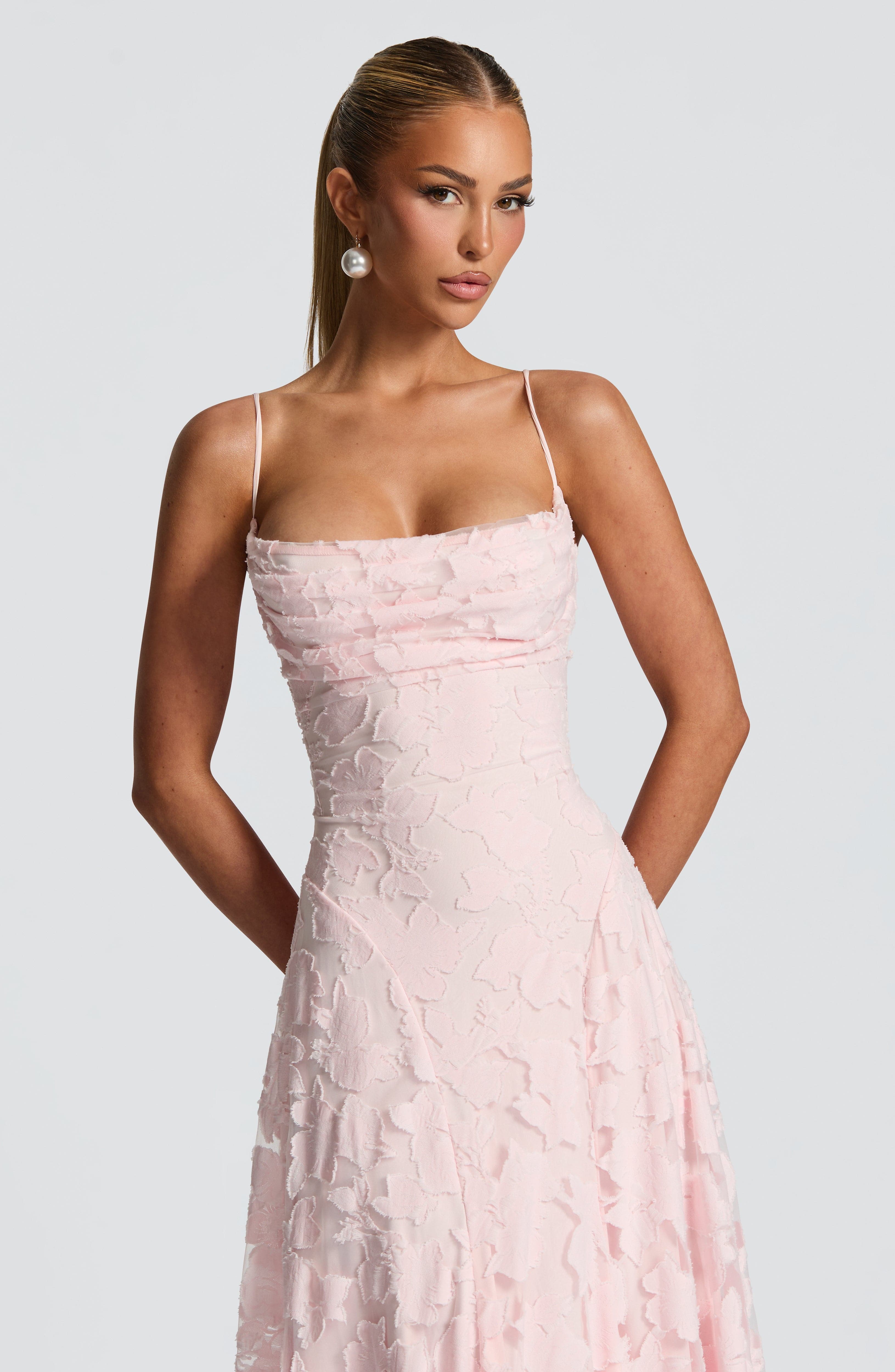 Florencia Floral Maxi Dress - Open Back Bow Detail