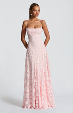 Florencia Floral Maxi Dress - Open Back Bow Detail