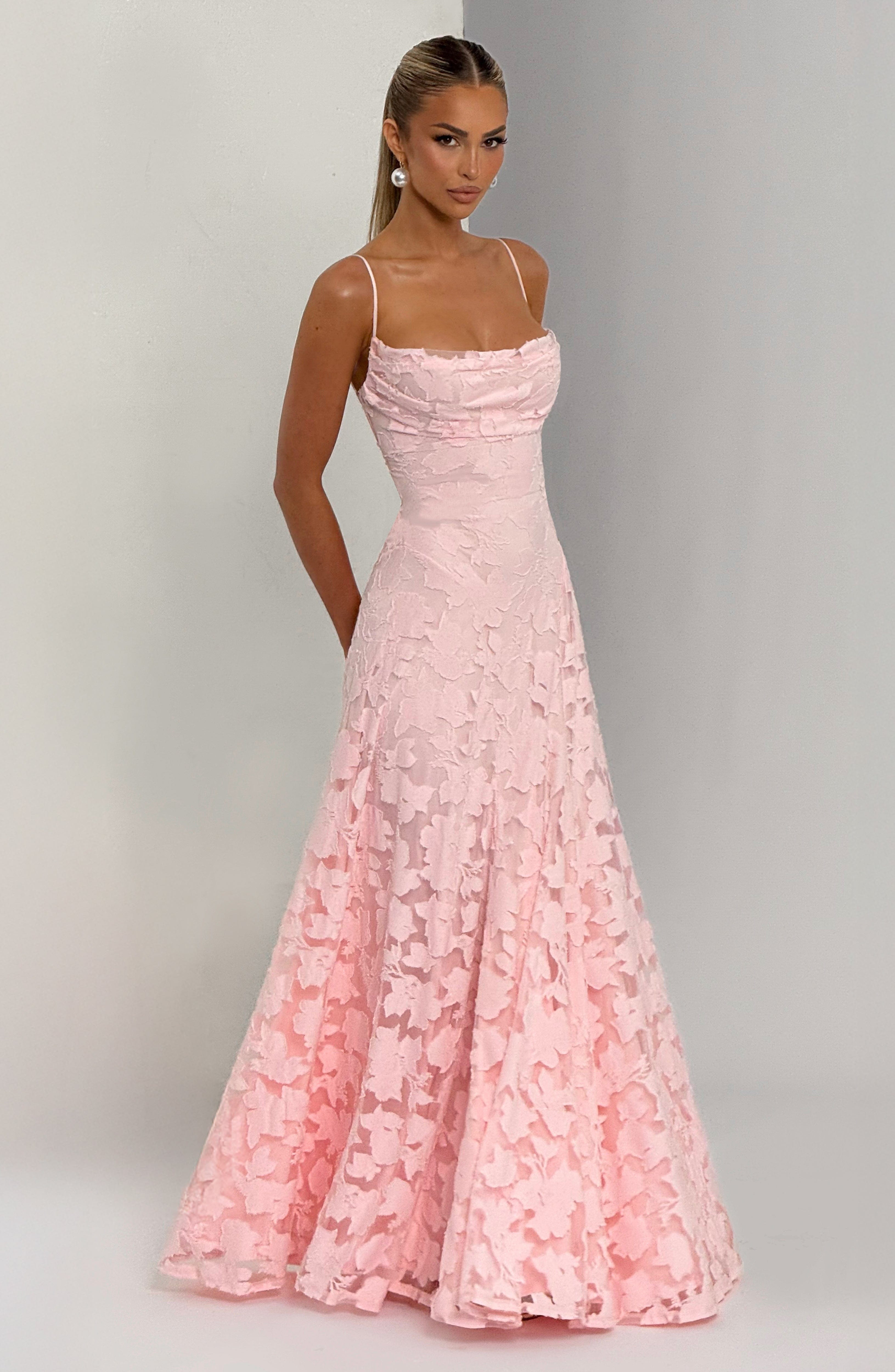 Florencia Floral Maxi Dress - Open Back Bow Detail