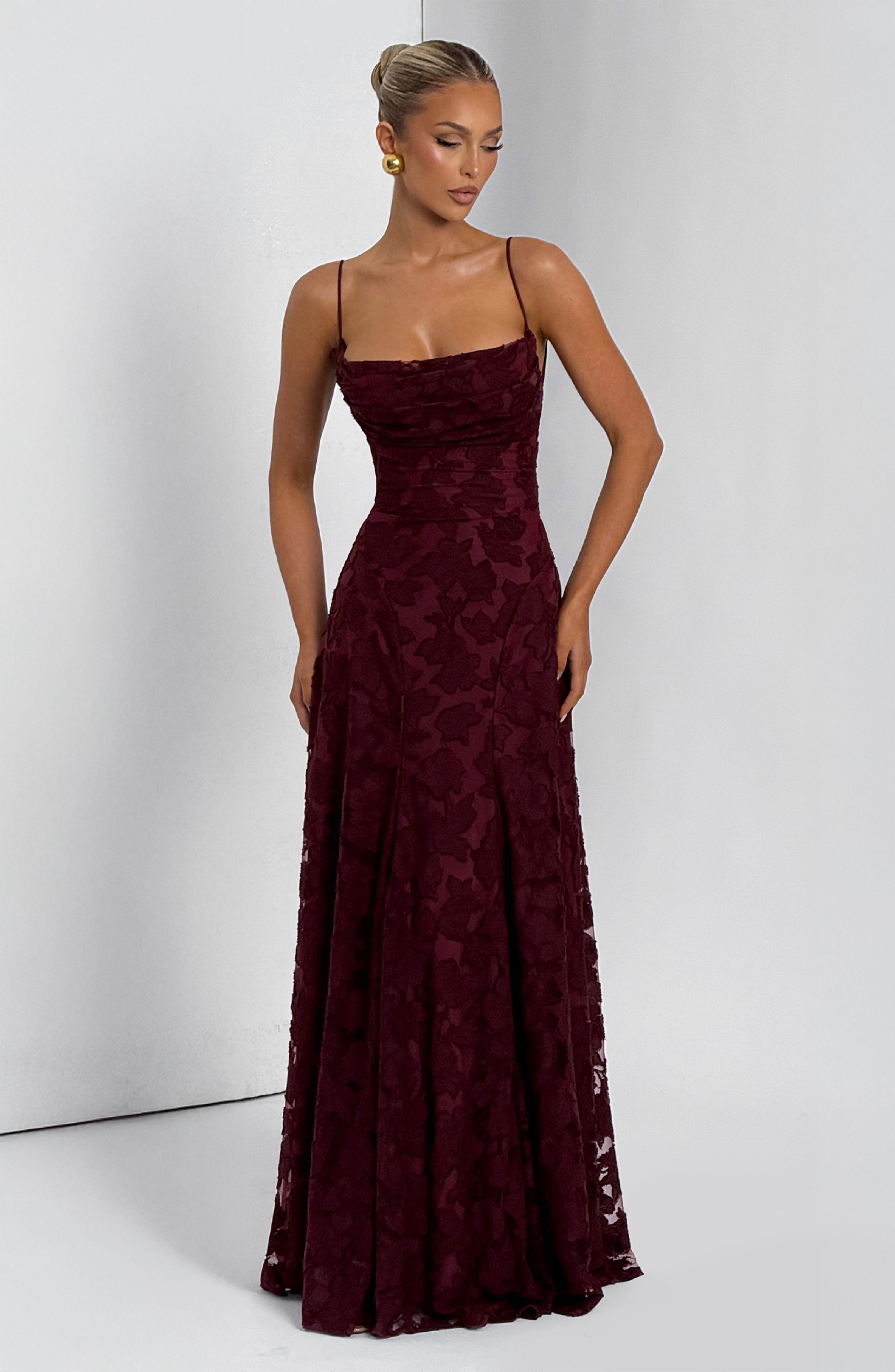 Florencia Floral Maxi Dress - Open Back Bow Detail