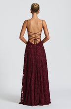 Florencia Floral Maxi Dress - Open Back Bow Detail