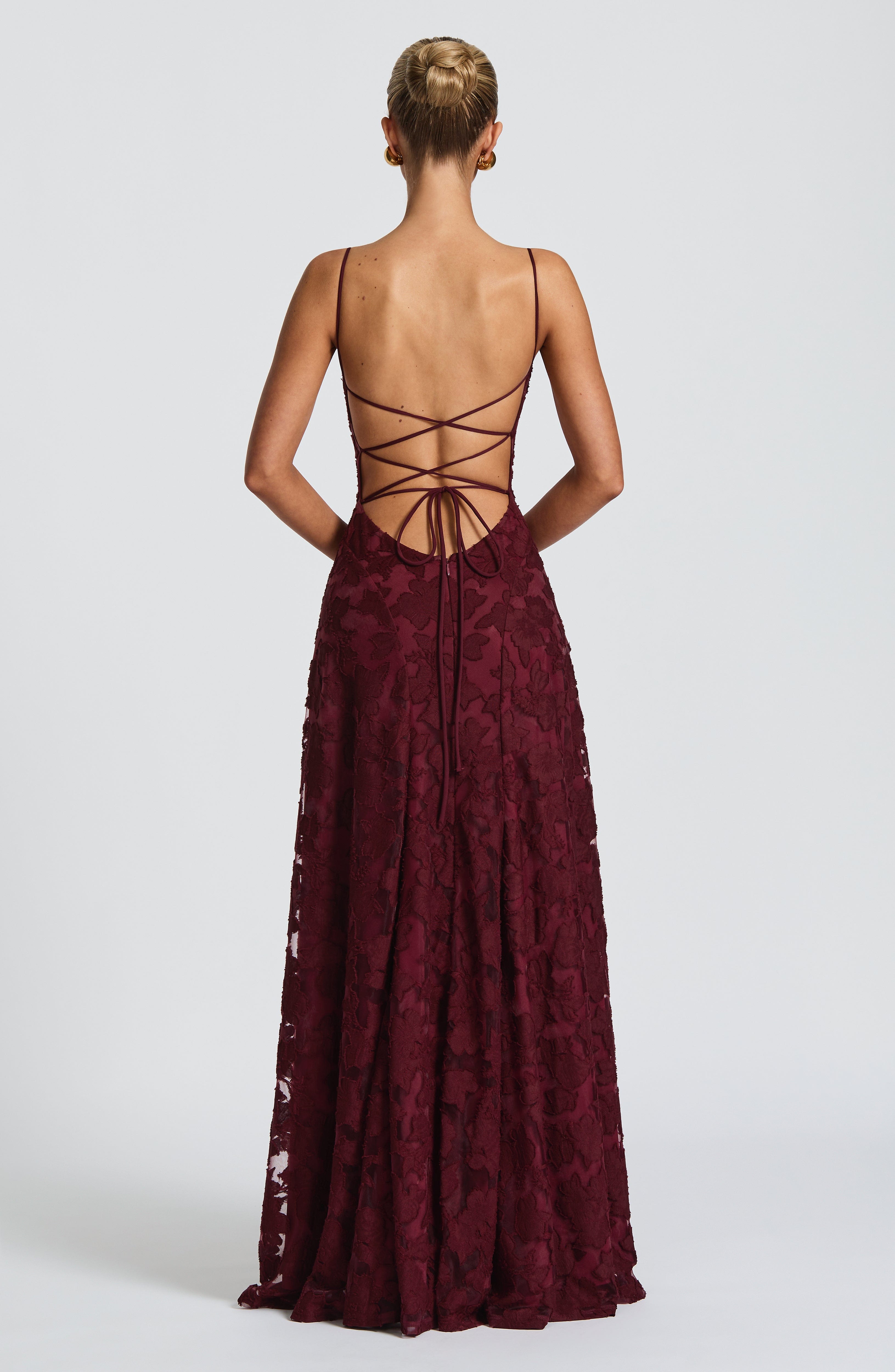 Florencia Floral Maxi Dress - Open Back Bow Detail
