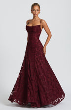 Florencia Floral Maxi Dress - Open Back Bow Detail