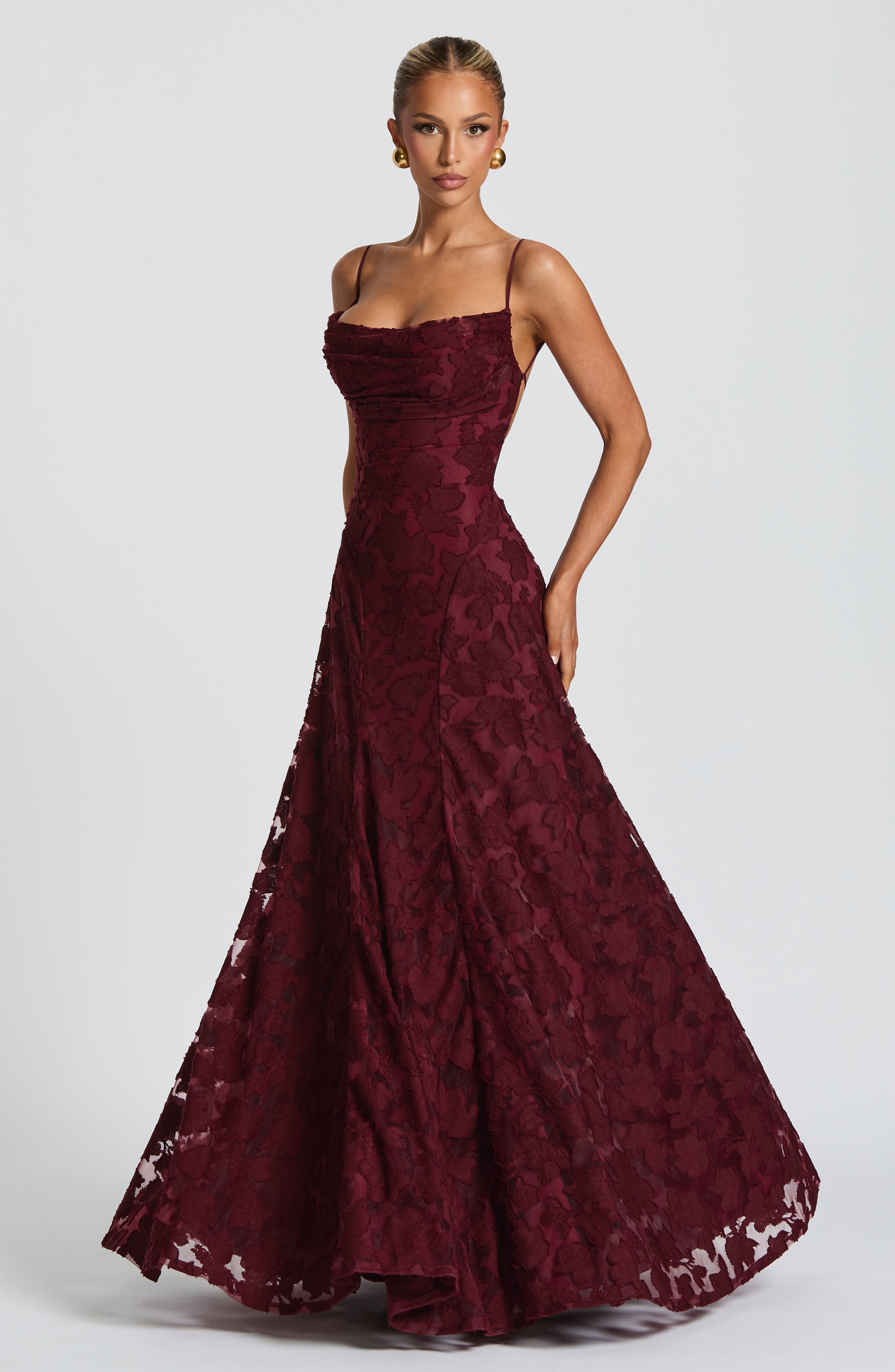 Florencia Floral Maxi Dress - Open Back Bow Detail