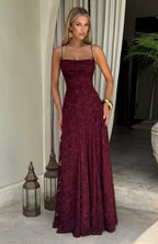 Florencia Floral Maxi Dress - Open Back Bow Detail