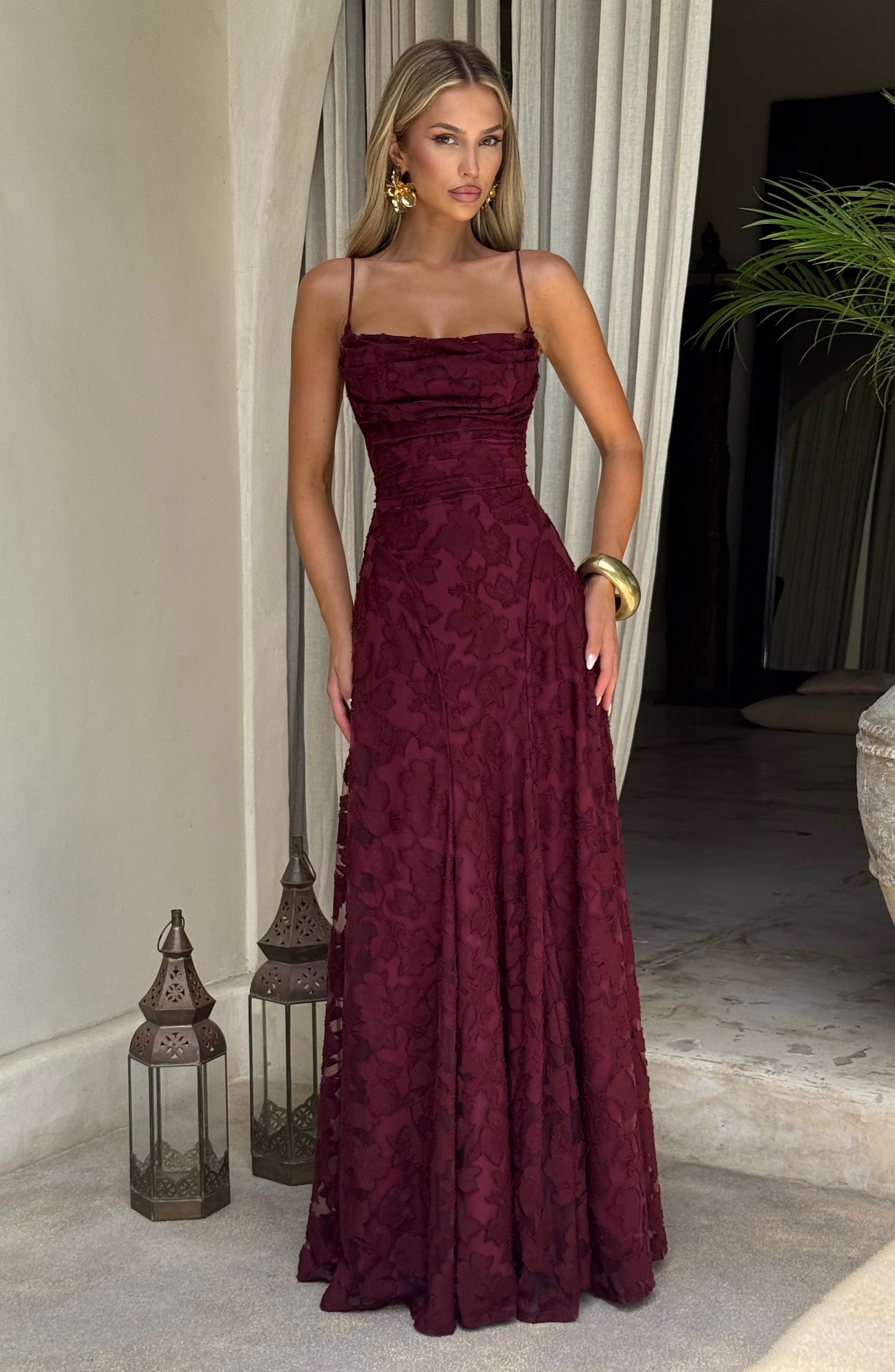 Florencia Floral Maxi Dress - Open Back Bow Detail
