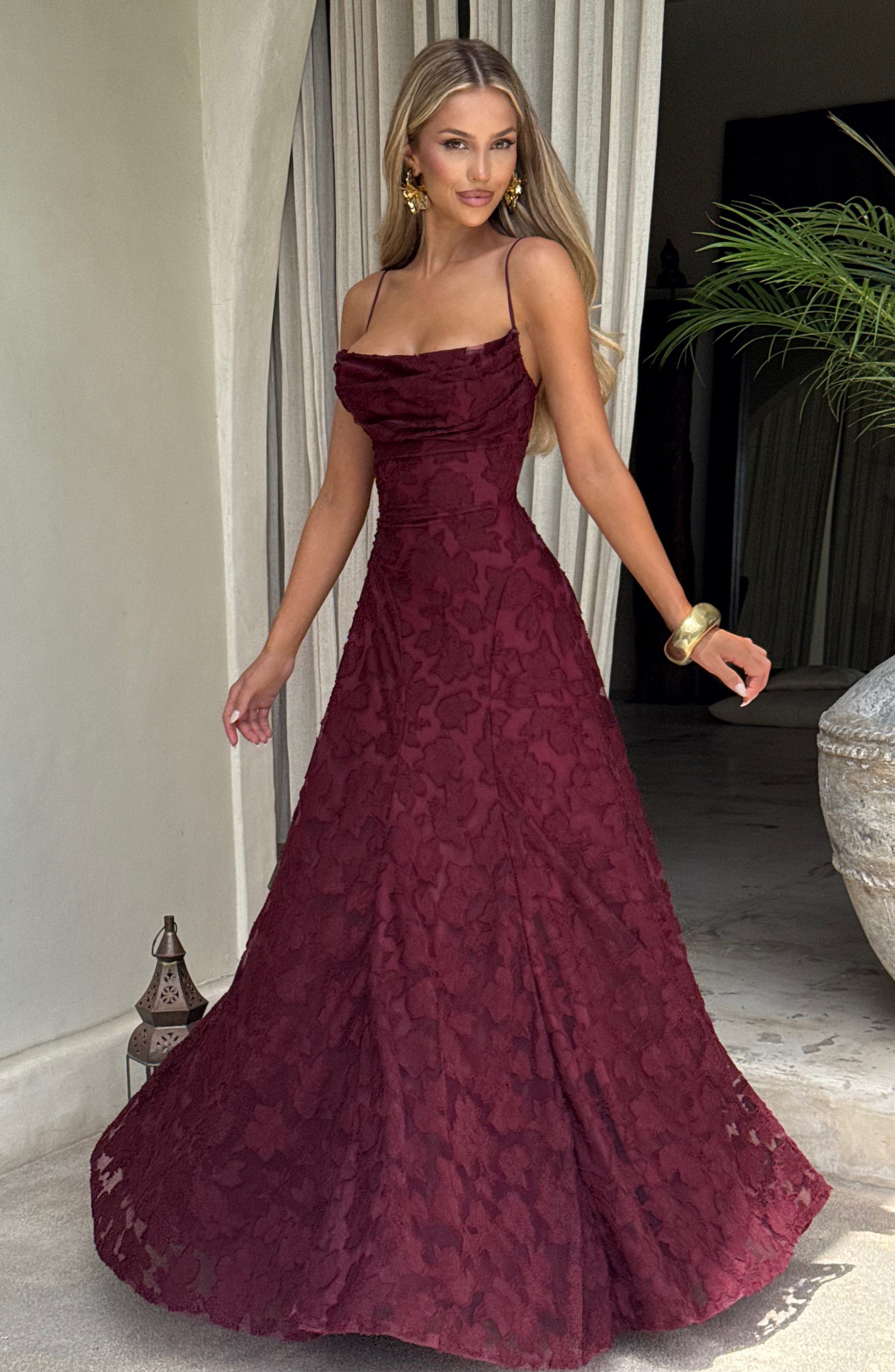 Florencia Floral Maxi Dress - Open Back Bow Detail