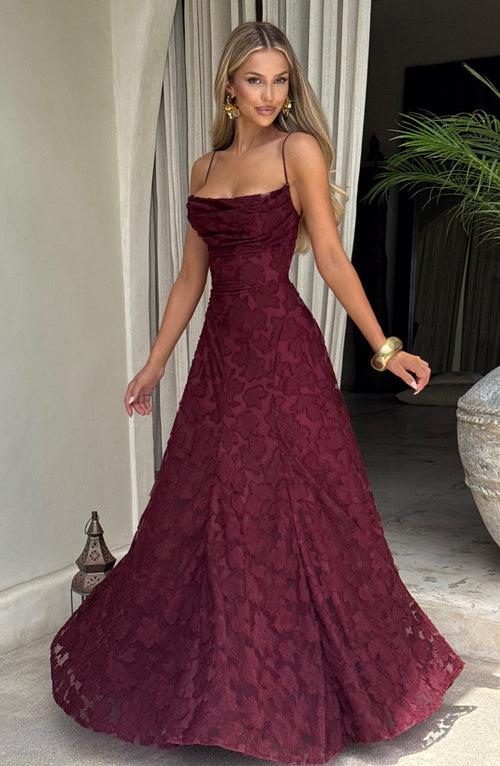 Florencia Floral Maxi Dress - Open Back Bow Detail