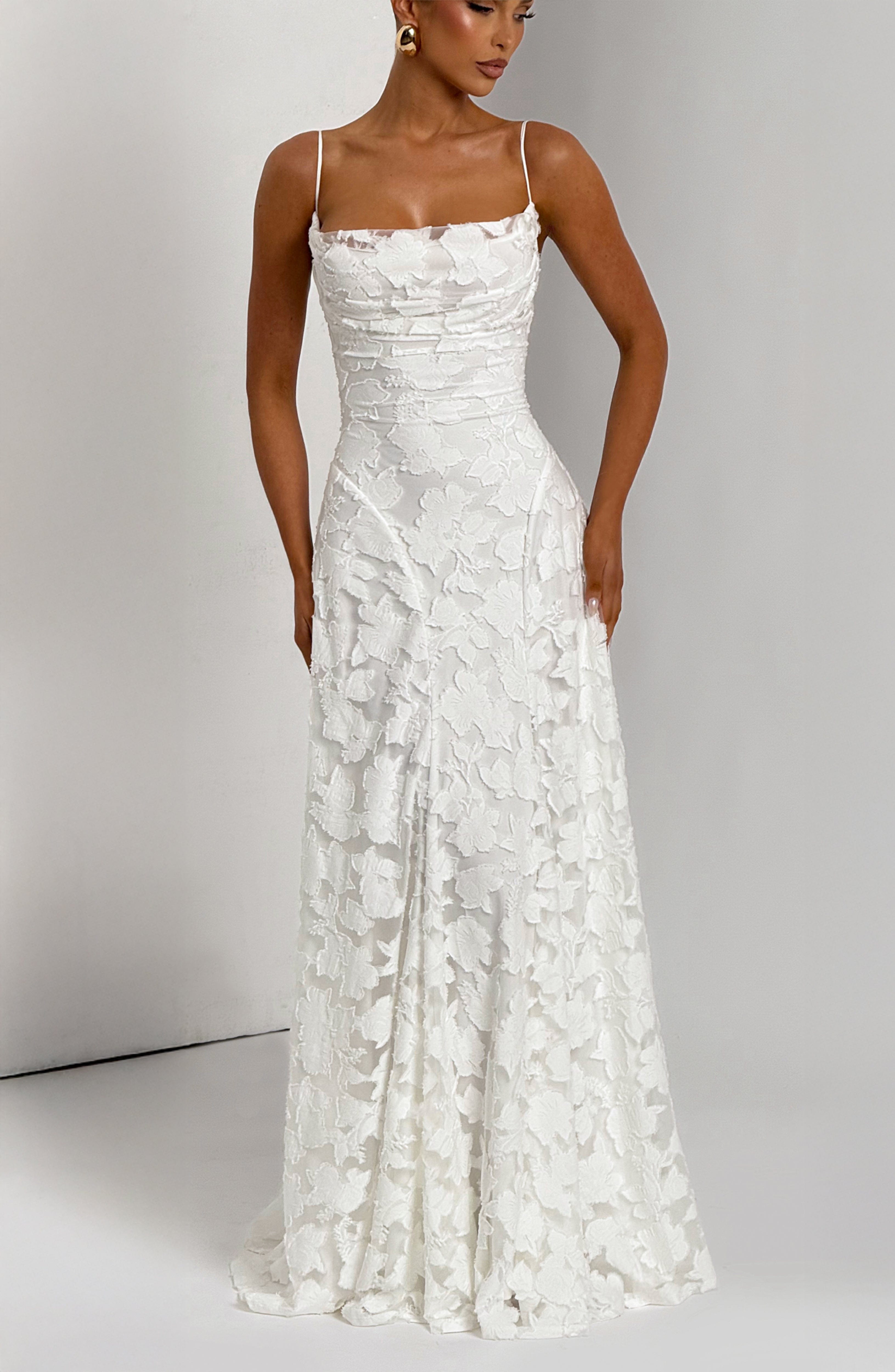 Florencia Floral Maxi Dress - Open Back Bow Detail