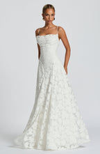 Florencia Floral Maxi Dress - Open Back Bow Detail