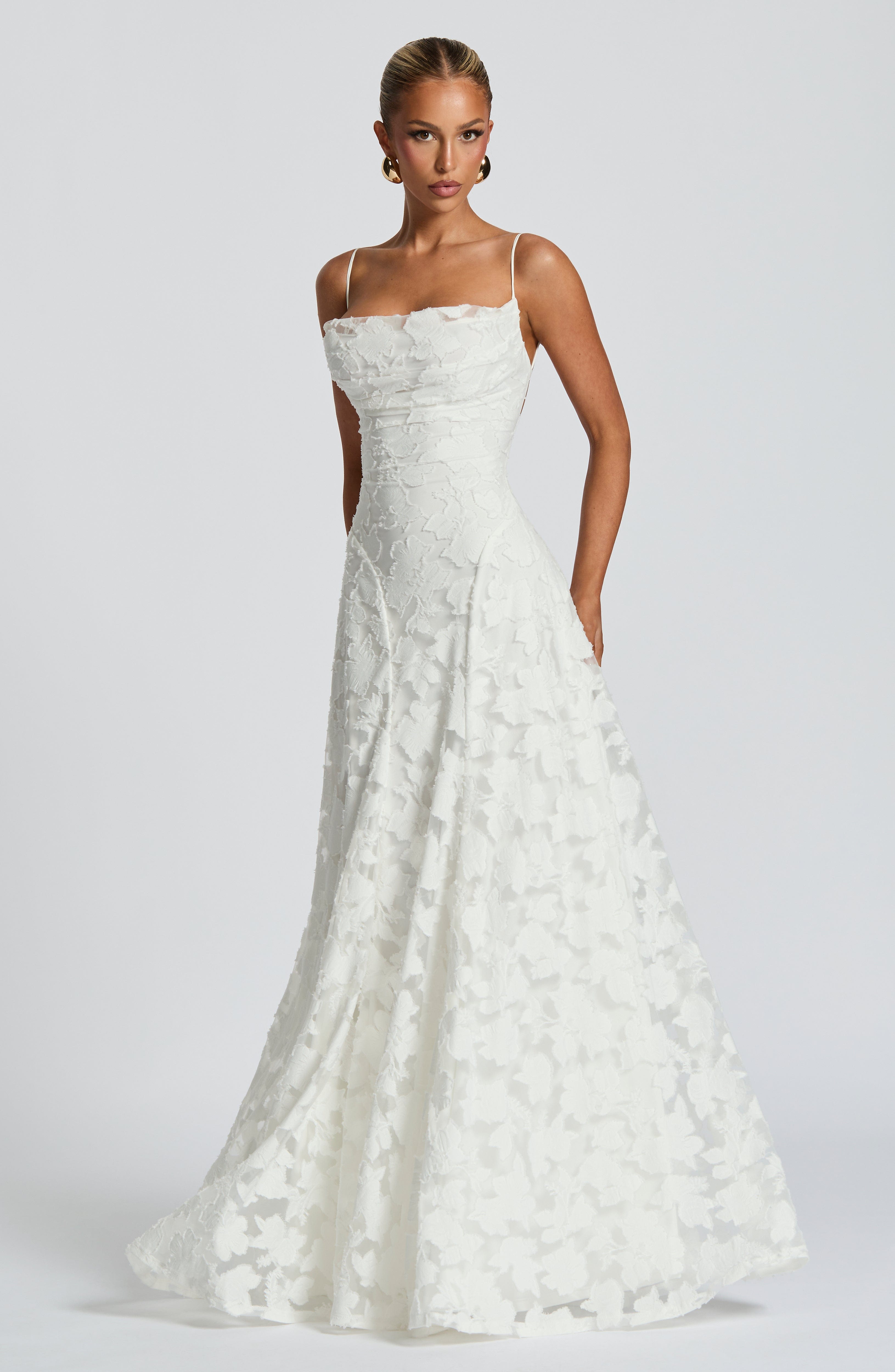 Florencia Floral Maxi Dress - Open Back Bow Detail