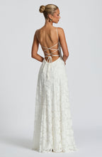 Florencia Floral Maxi Dress - Open Back Bow Detail