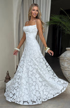 Florencia Floral Maxi Dress - Open Back Bow Detail