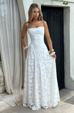 Florencia Floral Maxi Dress - Open Back Bow Detail