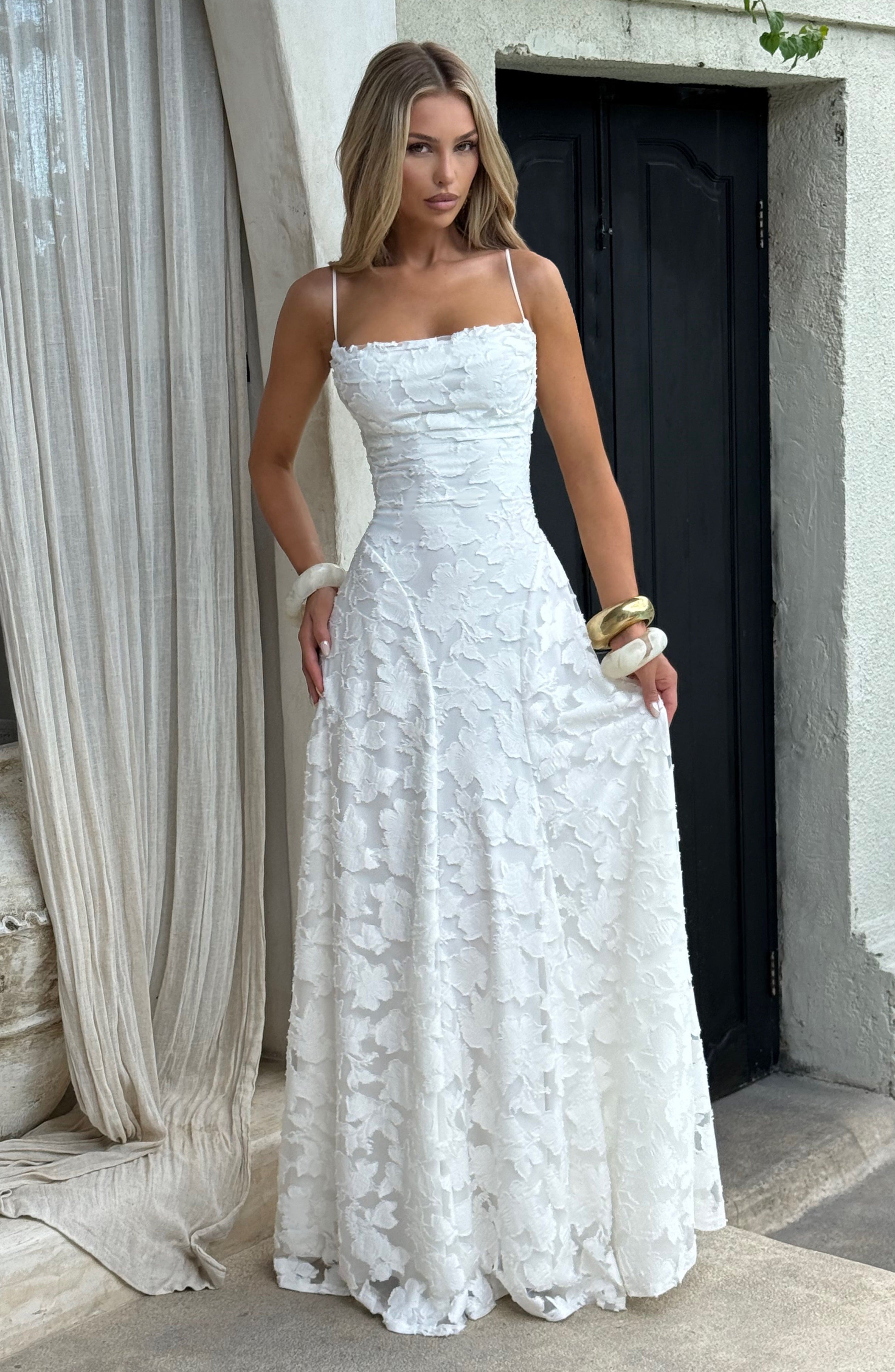 Florencia Floral Maxi Dress - Open Back Bow Detail