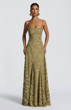 Florencia Floral Maxi Dress - Open Back Bow Detail